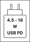 Toto zařízení podporuje rychlé nabíjení přes USB PD, jak je definováno v dokumentu USB Implementers Forum Power Delivery.
