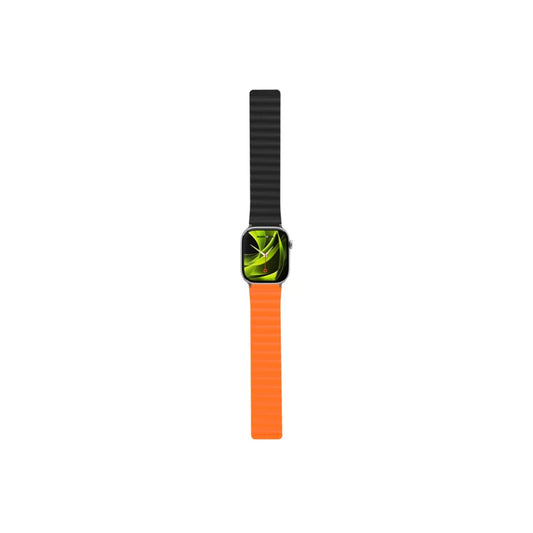 Řemínek pro Apple Watch 42/44/45/49 mm Mobile Magnetic Strap II - oranžový/černý - iSTYLE CZ
