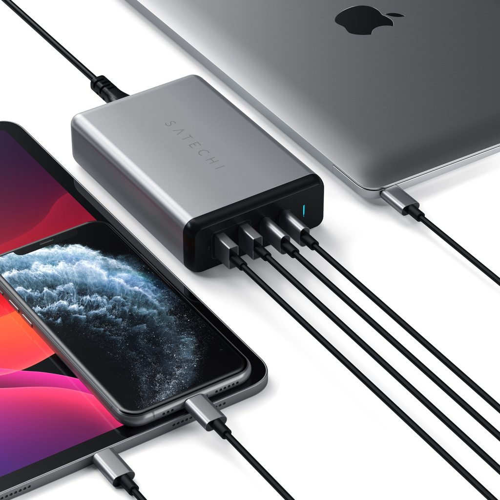 75W dvojitá USB-C PD cestovní nabíječka Satechi - vesmírně šedá - iSTYLE CZ