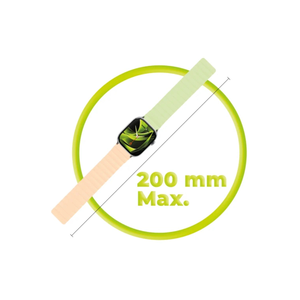 Řemínek pro Apple Watch 42/44/45/49 mm Mobile Magnetic Strap II - růžový/zelený - iSTYLE CZ