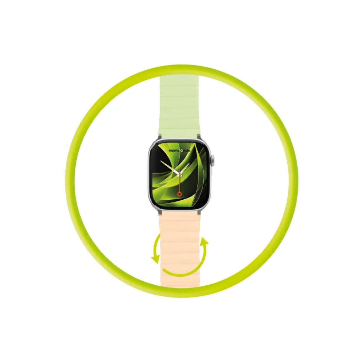 Řemínek pro Apple Watch 42/44/45/49 mm Mobile Magnetic Strap II - růžový/zelený - iSTYLE CZ