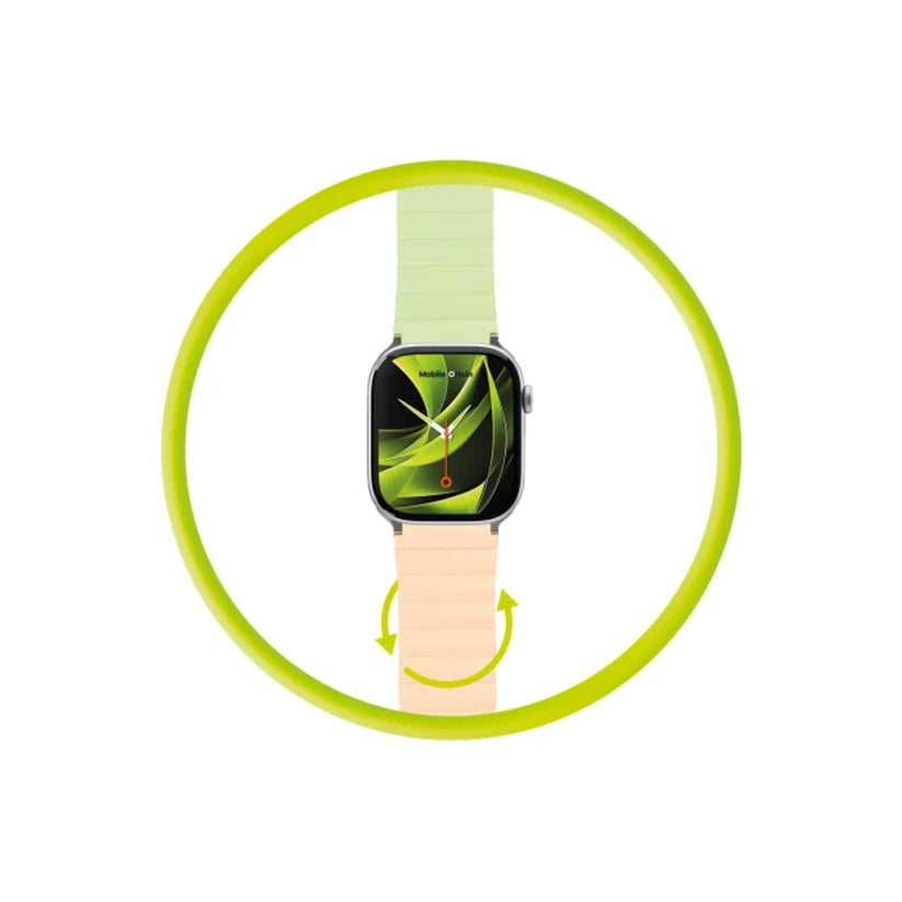 Řemínek pro Apple Watch 42/44/45/49 mm Mobile Magnetic Strap II - růžový/zelený - iSTYLE CZ