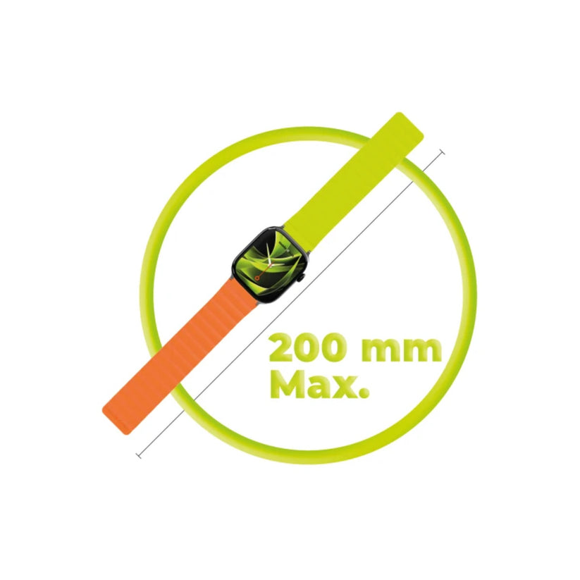 Řemínek pro Apple Watch 42/44/45/49 mm Mobile Magnetic Strap II - oranžový/zelený - iSTYLE CZ