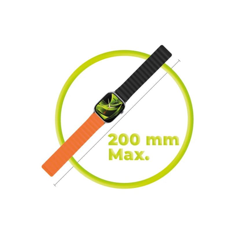 Řemínek pro Apple Watch 42/44/45/49 mm Mobile Magnetic Strap II - oranžový/černý - iSTYLE CZ