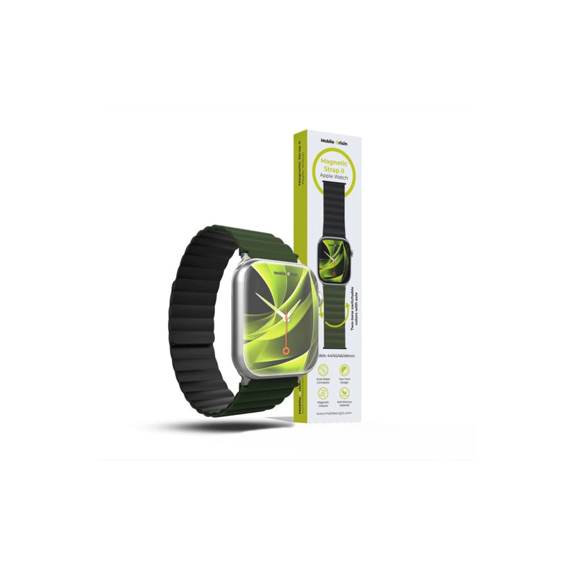 Řemínek pro Apple Watch 42/44/45/49 mm Mobile Magnetic Strap II - zelený/černý - iSTYLE CZ