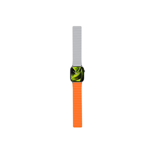 Řemínek pro Apple Watch 42/44/45/49 mm Mobile Magnetic Strap II - oranžový/šedý - iSTYLE CZ