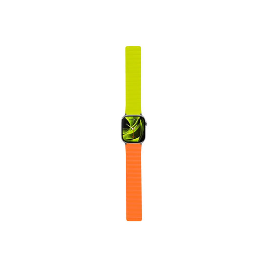 Řemínek pro Apple Watch 42/44/45/49 mm Mobile Magnetic Strap II - oranžový/zelený - iSTYLE CZ