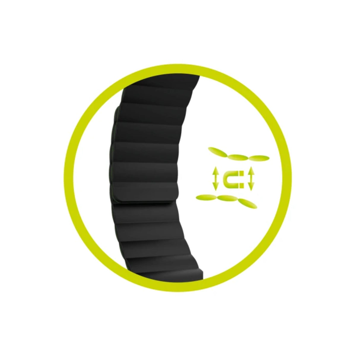 Řemínek pro Apple Watch 42/44/45/49 mm Mobile Magnetic Strap II - zelený/černý - iSTYLE CZ