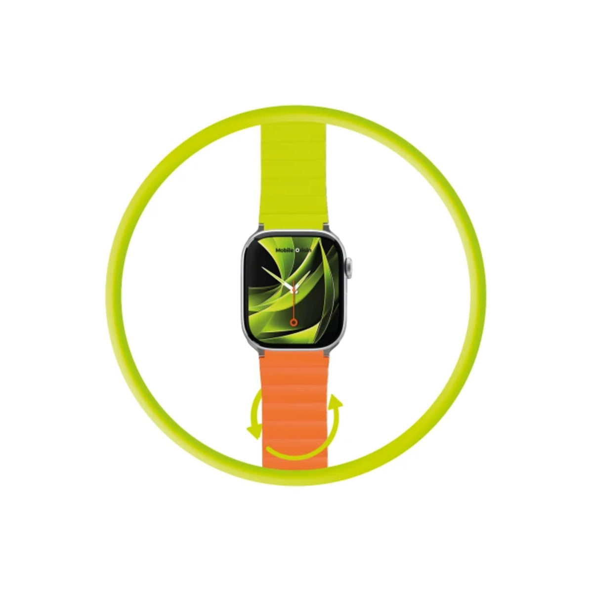 Řemínek pro Apple Watch 42/44/45/49 mm Mobile Magnetic Strap II - oranžový/zelený - iSTYLE CZ