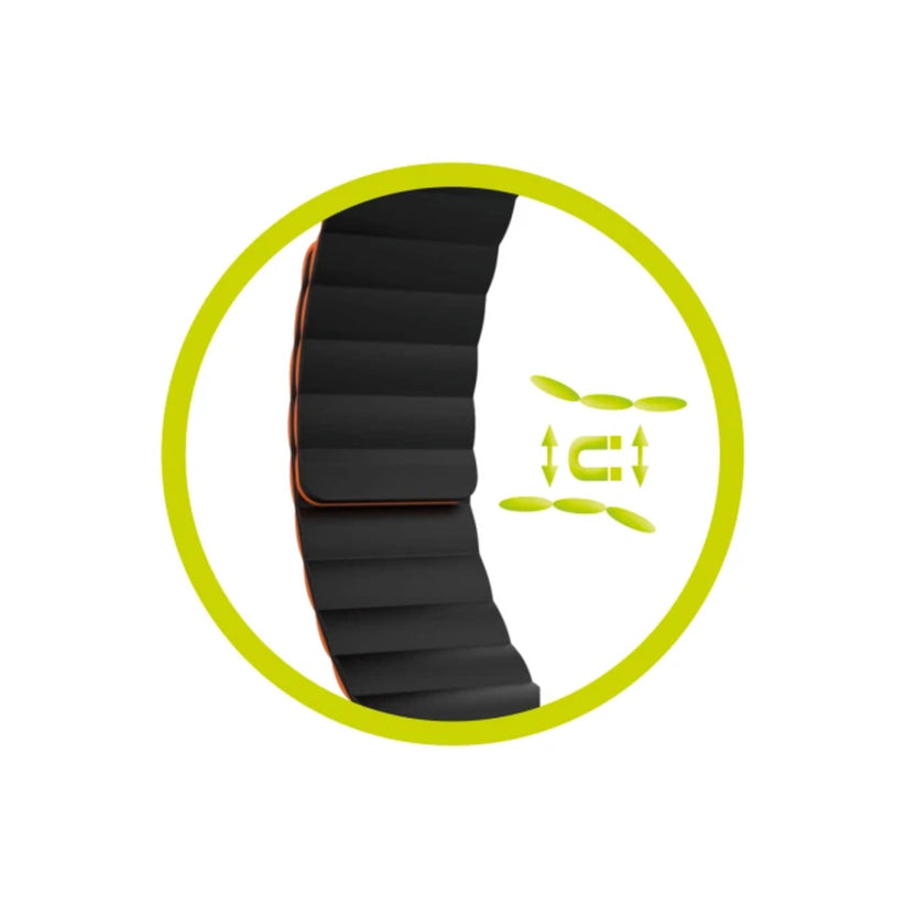 Řemínek pro Apple Watch 42/44/45/49 mm Mobile Magnetic Strap II - oranžový/černý - iSTYLE CZ