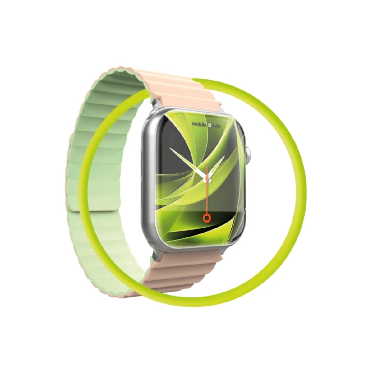 Řemínek pro Apple Watch 42/44/45/49 mm Mobile Magnetic Strap II - růžový/zelený - iSTYLE CZ