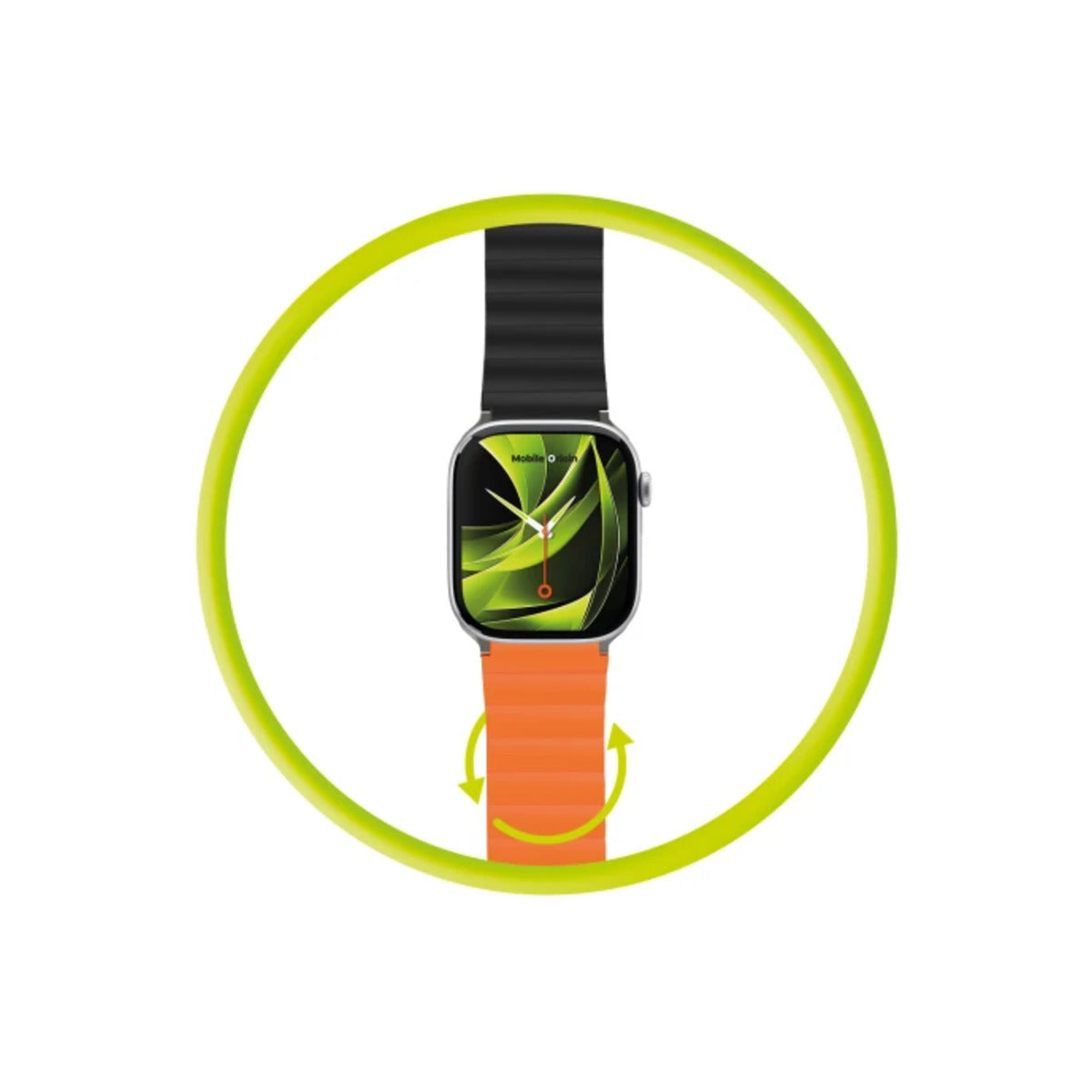 Řemínek pro Apple Watch 42/44/45/49 mm Mobile Magnetic Strap II - oranžový/černý - iSTYLE CZ