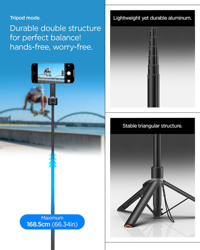 Stativ Spigen Selfie Stick MagSafe+ Tripod - černý - iSTYLE CZ
