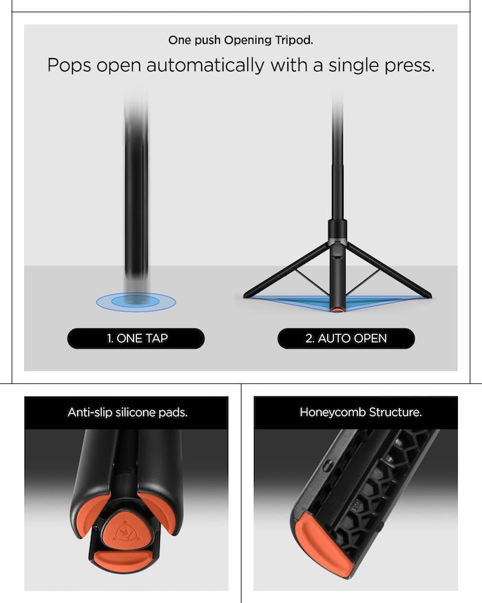 Stativ Spigen Selfie Stick MagSafe+ Tripod - černý - iSTYLE CZ