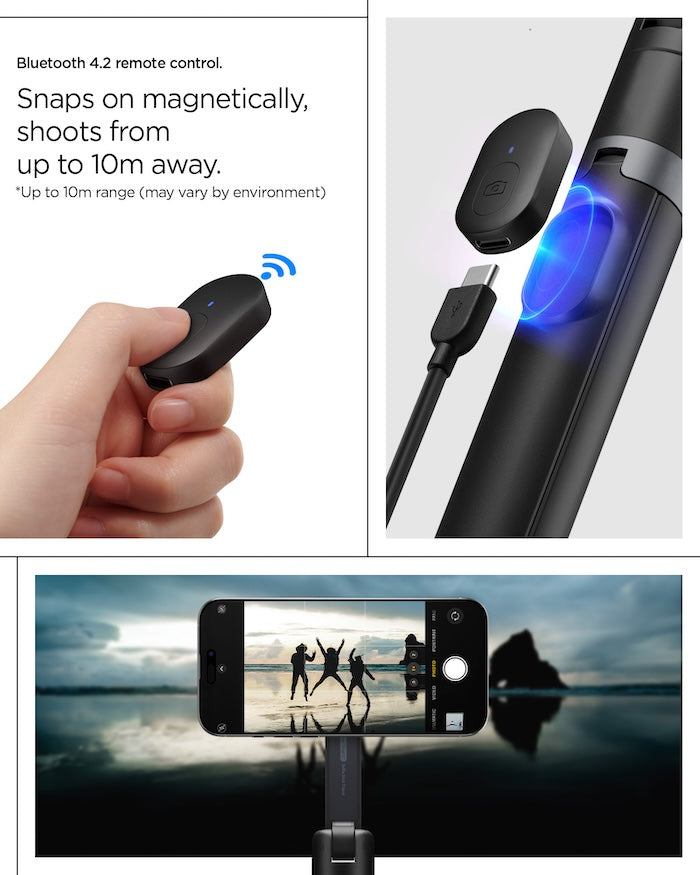 Stativ Spigen Selfie Stick MagSafe+ Tripod - černý - iSTYLE CZ
