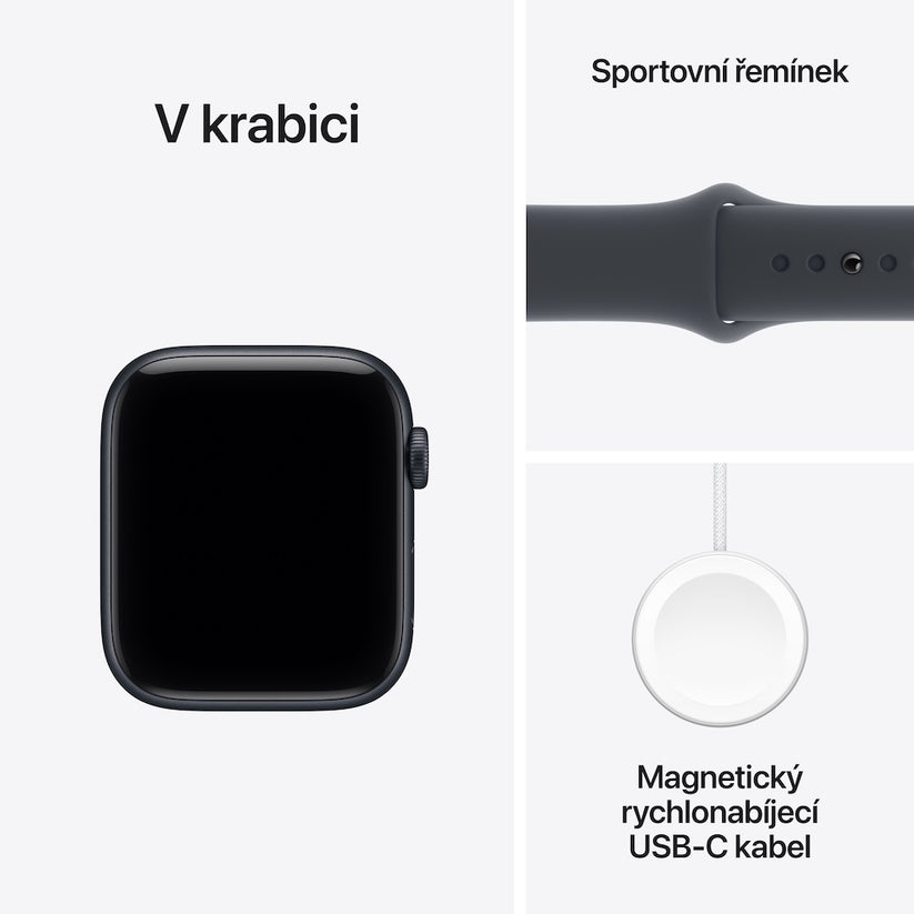 Apple Watch SE 3 GPS 40mm temně inkoustové hliníkové pouzdro s temně inkoustovým sportovním řemínkem - S/M - iSTYLE CZ