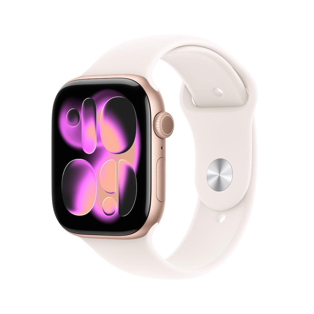 Apple Watch Series 11 GPS 42mm růžově zlaté hliníkové pouzdro se světle ruměným sportovním řemínkem - S/M - iSTYLE CZ