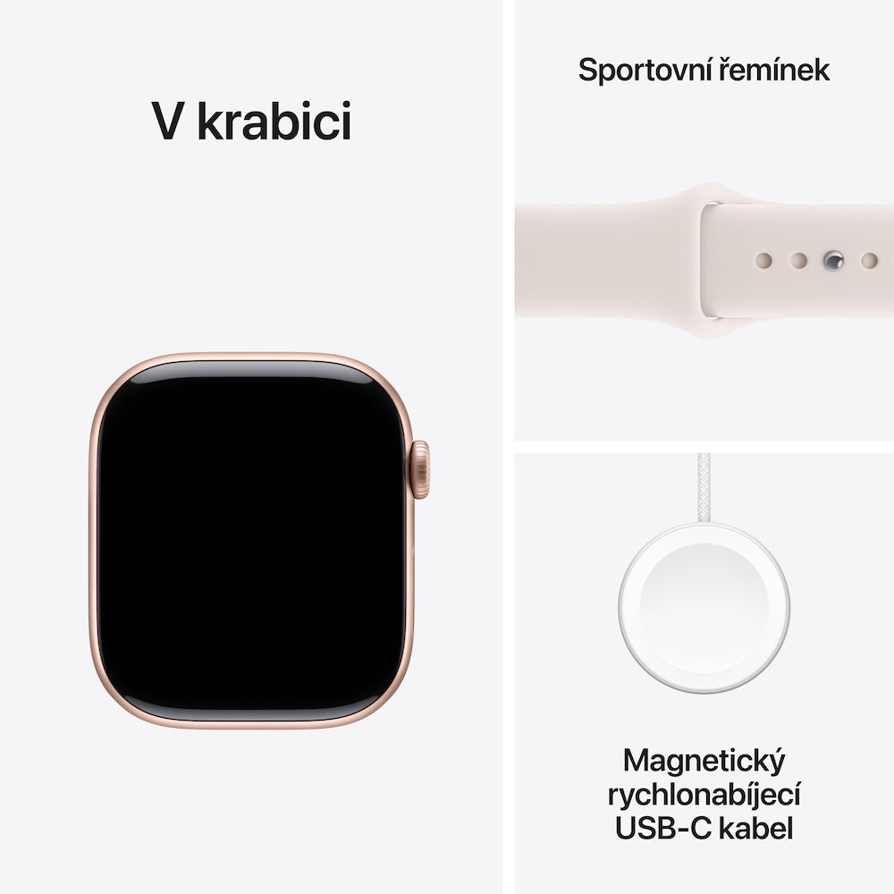 Apple Watch Series 11 GPS + Cellular 42mm růžově zlaté hliníkové pouzdro se světle ruměným sportovním řemínkem - S/M - iSTYLE CZ