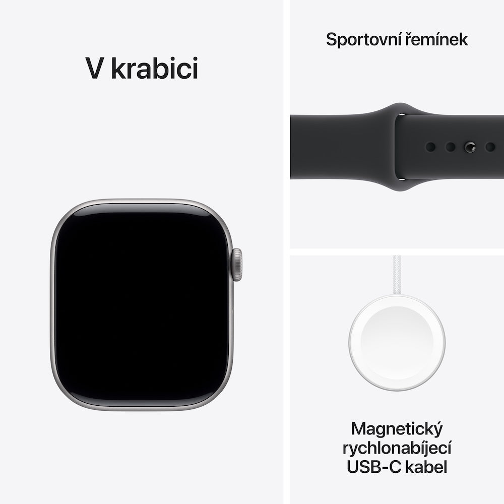 Apple Watch Series 11 GPS + Cellular 42mm vesmírně šedé hliníkové pouzdro s černým sportovním řemínkem - S/M - iSTYLE CZ