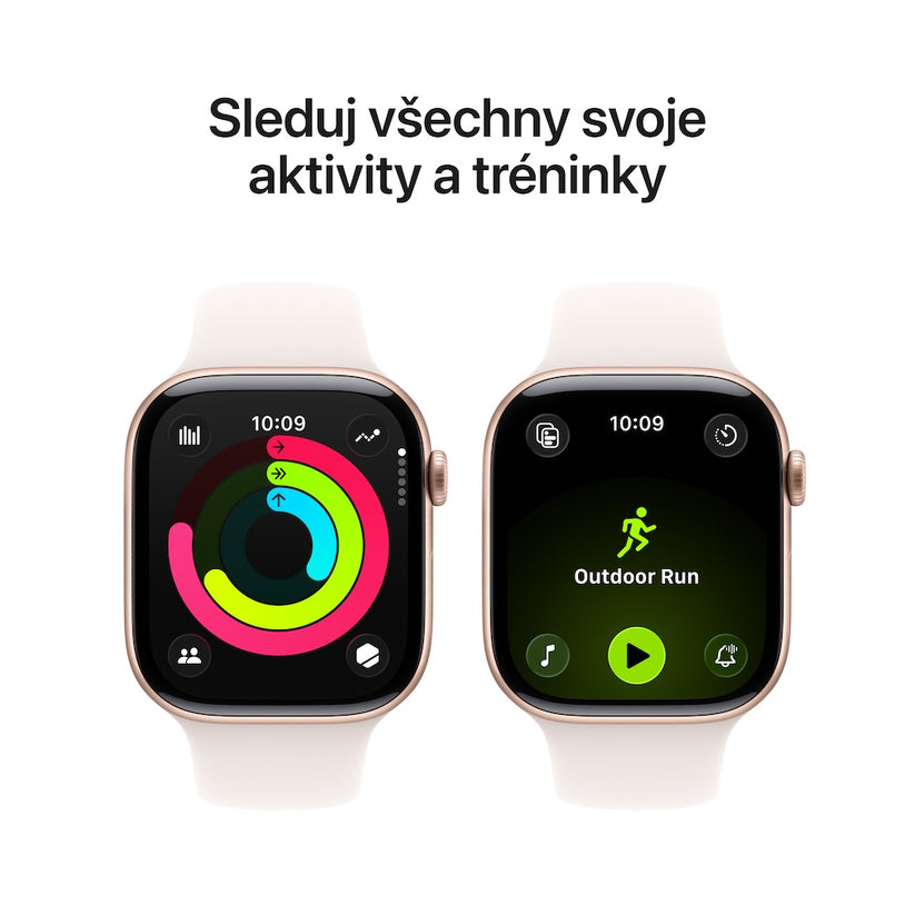 Apple Watch Series 11 GPS 46mm růžově zlaté hliníkové pouzdro se světle ruměným sportovním řemínkem - M/L - iSTYLE CZ