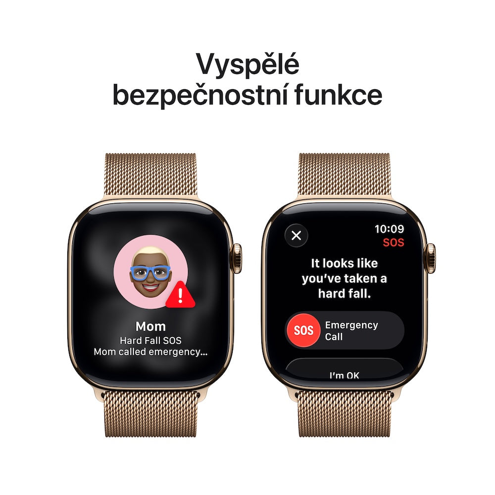 Apple Watch Series 11 GPS + Cellular 42mm zlatě titanové pouzdro se zlatě ocelovým milánským tahem - iSTYLE CZ