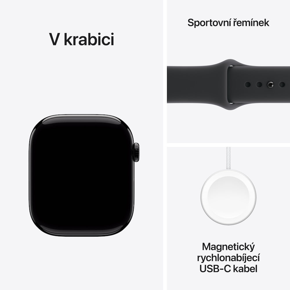 Apple Watch Series 11 GPS + Cellular 46mm klavírně černé hliníkové pouzdro s černým sportovním řemínkem - M/L - iSTYLE CZ