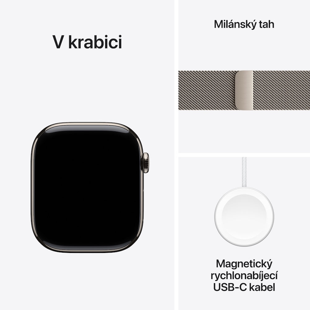 Apple Watch Series 11 GPS + Cellular 42mm přírodně titanové pouzdro s přírodně ocelovým milánským tahem - iSTYLE CZ