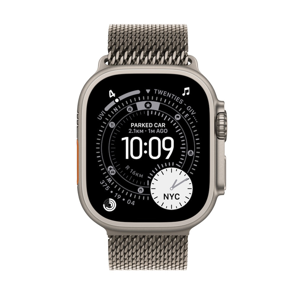 Apple Watch Ultra 3 GPS + Cellular 49mm přírodně titanové pouzdro s přírodně titanovým milánským tahem z titanu - S - iSTYLE CZ