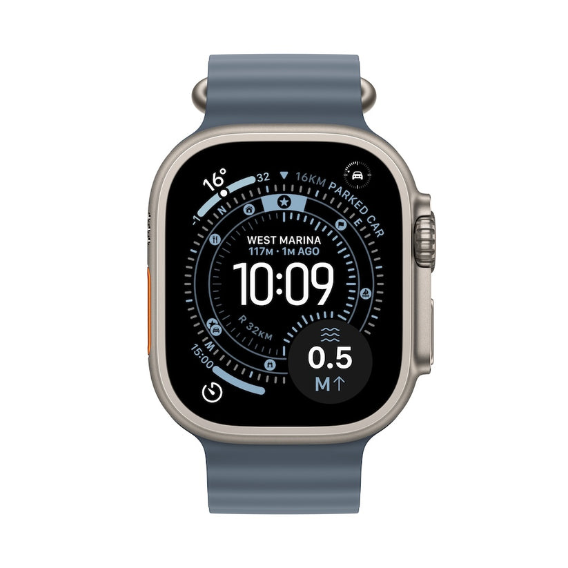Apple Watch Ultra 3 GPS + Cellular 49mm přírodně titanové pouzdro s ocelově modrým oceánským řemínkem - iSTYLE CZ