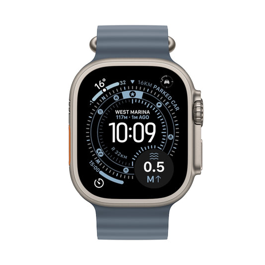 Apple Watch Ultra 3 GPS + Cellular 49mm přírodně titanové pouzdro s ocelově modrým oceánským řemínkem - iSTYLE CZ