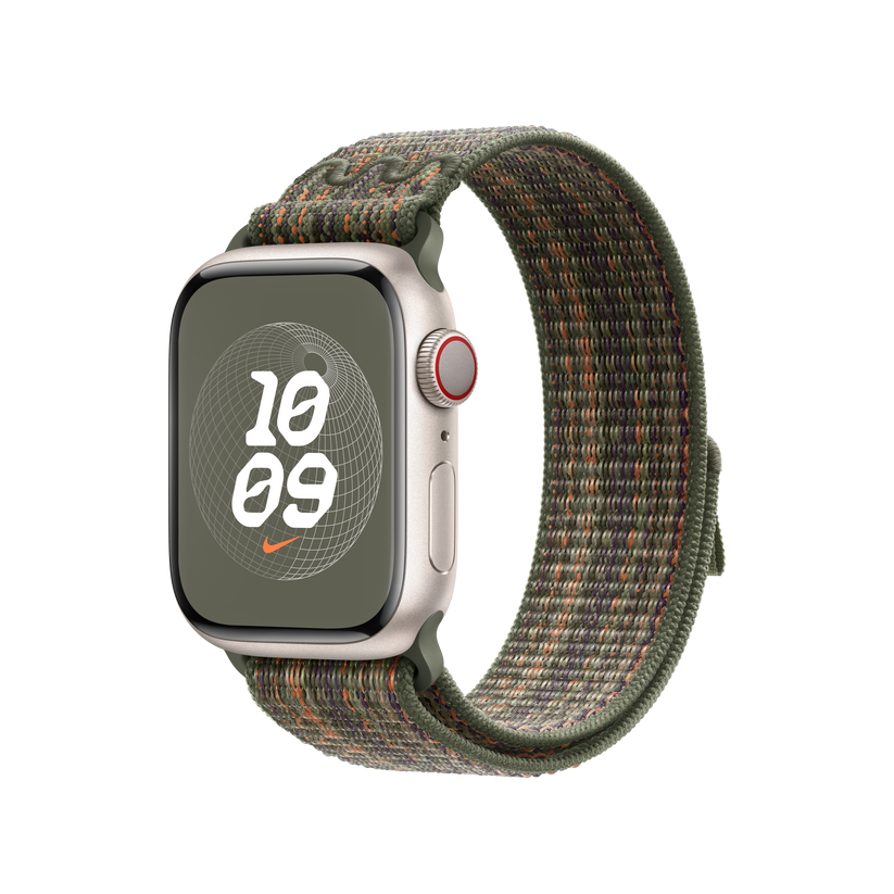 Apple Watch 38/40/41 mm sekvojově zelený / oranžový provlékací sportovní řemínek Nike - iSTYLE CZ