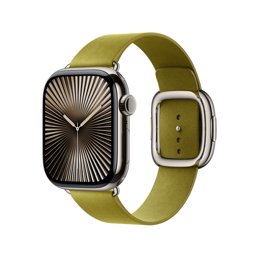 Apple Watch 38/40/41/42mm zelenožlutý řemínek s moderní přezkou – střední - iSTYLE CZ