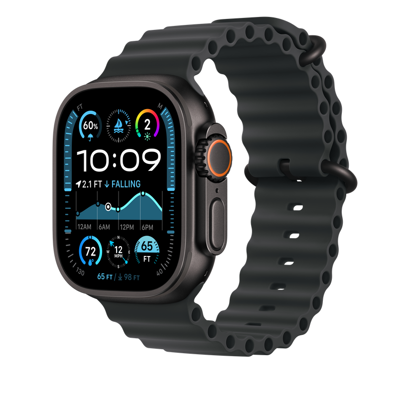 Apple Watch 44/45/46/49mm černé prodloužení Oceánského řemínku – provedení z černého titanu - iSTYLE CZ