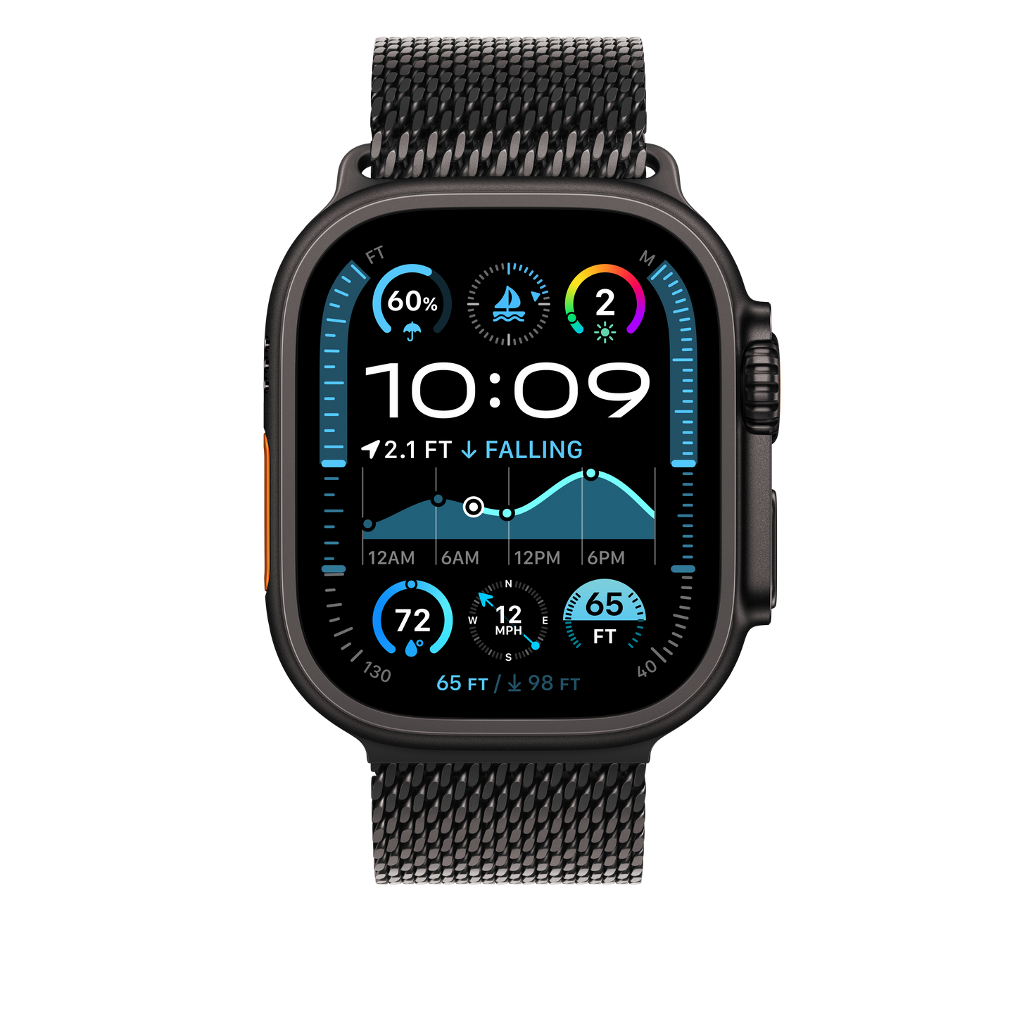 Apple Watch 44/45/46/49mm milánský tah z černého titanu – malý - iSTYLE CZ