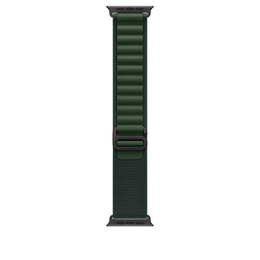 Apple Watch 44/45/46/49mm tmavě zelený Alpský tah – střední – provedení z černého titanu - iSTYLE CZ