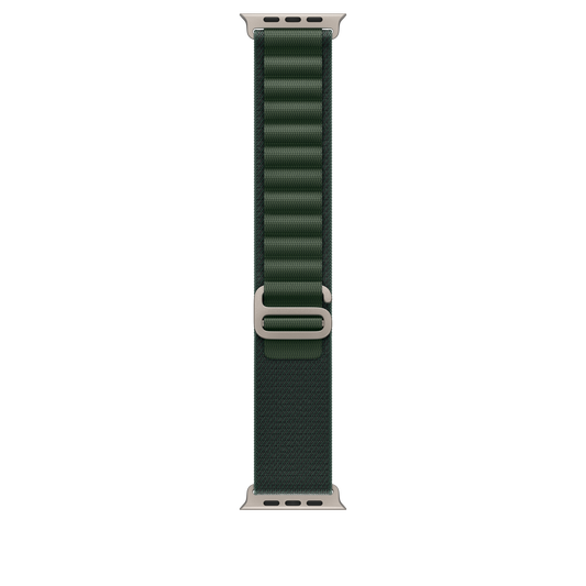 Apple Watch 44/45/46/49mm tmavě zelený Alpský tah – malý – provedení z přírodního titanu - iSTYLE CZ