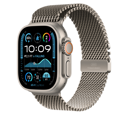 Apple Watch 44/45/46/49mm milánský tah z přírodního titanu – velký - iSTYLE CZ