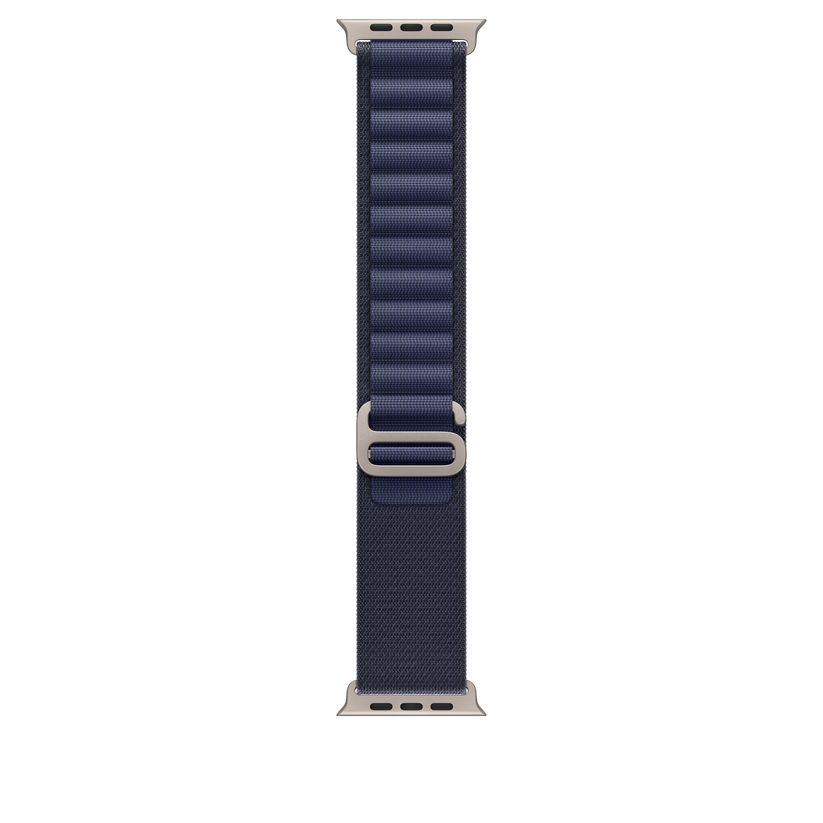 Apple Watch 44/45/46/49mm námořnicky modrý Alpský tah – velký – provedení z přírodního titanu - iSTYLE CZ
