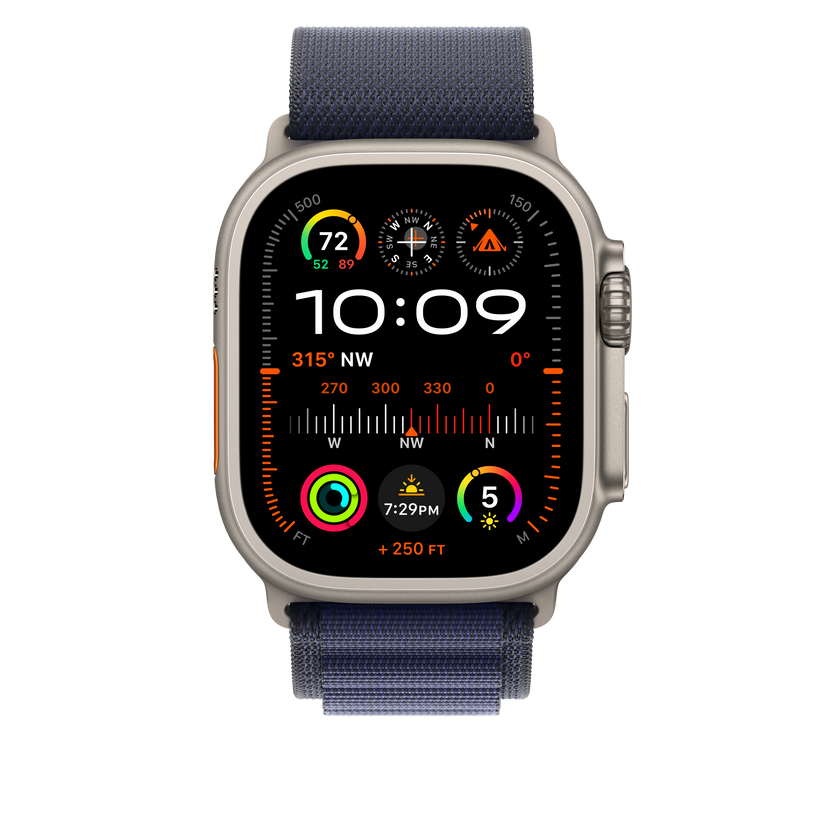 Apple Watch 44/45/46/49mm námořnicky modrý Alpský tah – malý – provedení z přírodního titanu - iSTYLE CZ