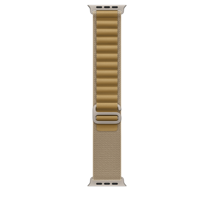 Apple Watch 44/45/46/49mm žlutohnědý Alpský tah – velký – provedení z přírodního titanu - iSTYLE CZ