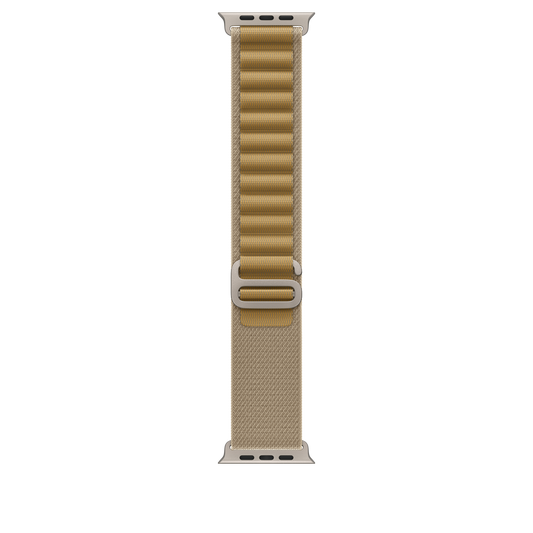 Apple Watch 44/45/46/49mm žlutohnědý Alpský tah – velký – provedení z přírodního titanu - iSTYLE CZ
