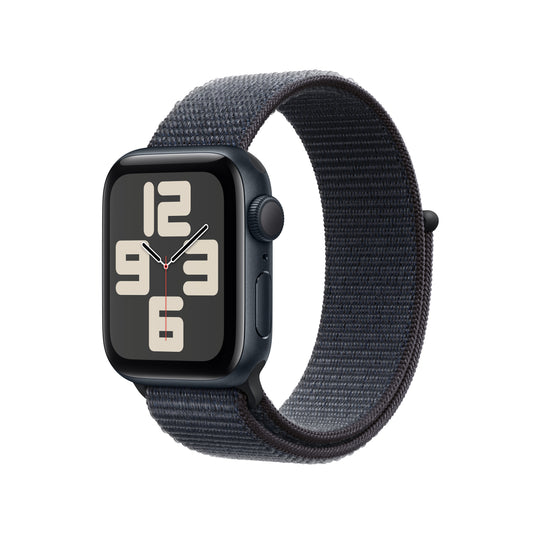 Apple Watch SE GPS 40mm temně ikoustové hliníkové pouzdro s inkoustově fialovým provlékacím sportovním řemínkem (otevřený) - iSTYLE CZ