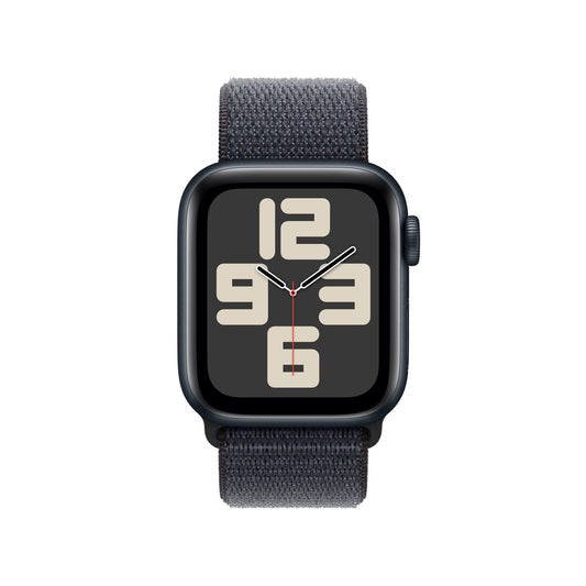 Apple Watch SE GPS 40mm temně ikoustové hliníkové pouzdro s inkoustově fialovým provlékacím sportovním řemínkem (otevřený) - iSTYLE CZ