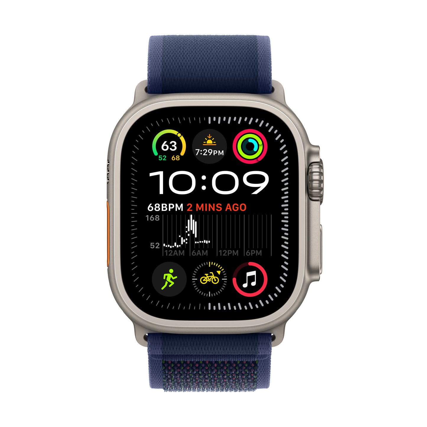 Apple Watch Ultra 2 GPS + Cellular, 49mm přírodně titanové pouzdro s modrým trailovým tahem - M/L - iSTYLE CZ