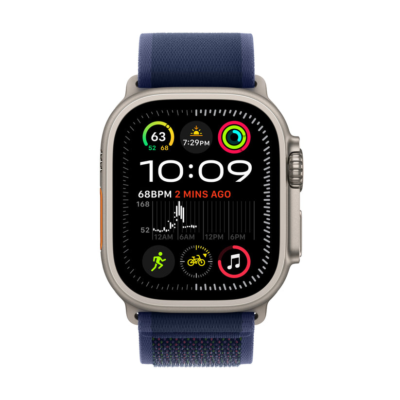 Apple Watch Ultra 2 GPS + Cellular, 49mm přírodně titanové pouzdro s modrým trailovým tahem - M/L - iSTYLE CZ