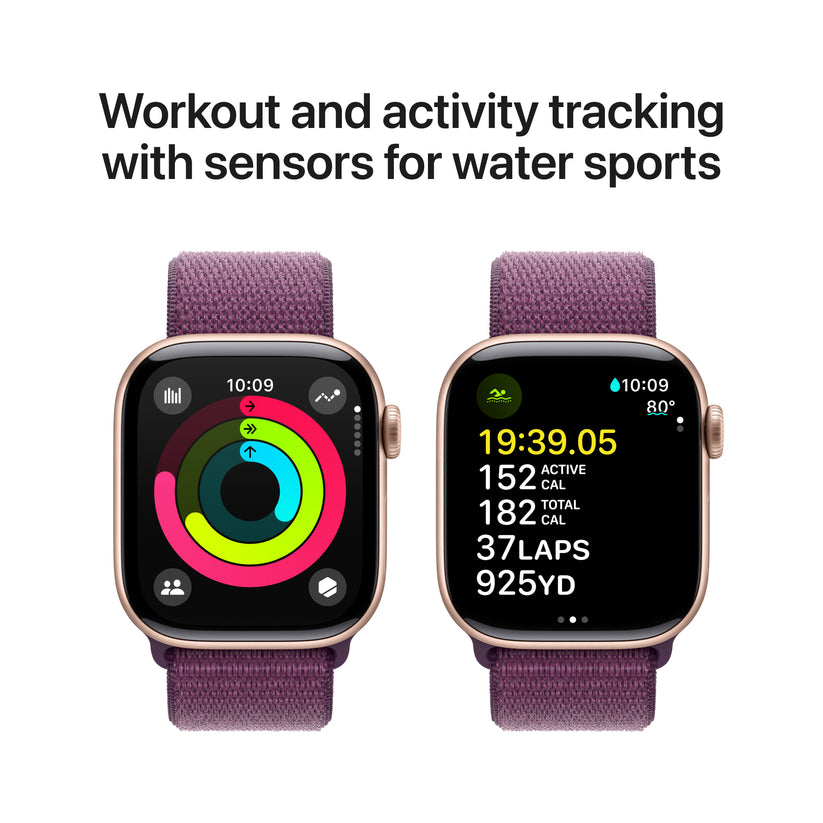 Apple Watch Series 10 GPS 42mm růžově zlaté hliníkové pouzdro se švestkovým sportovním provlékacím řemínkem - iSTYLE CZ