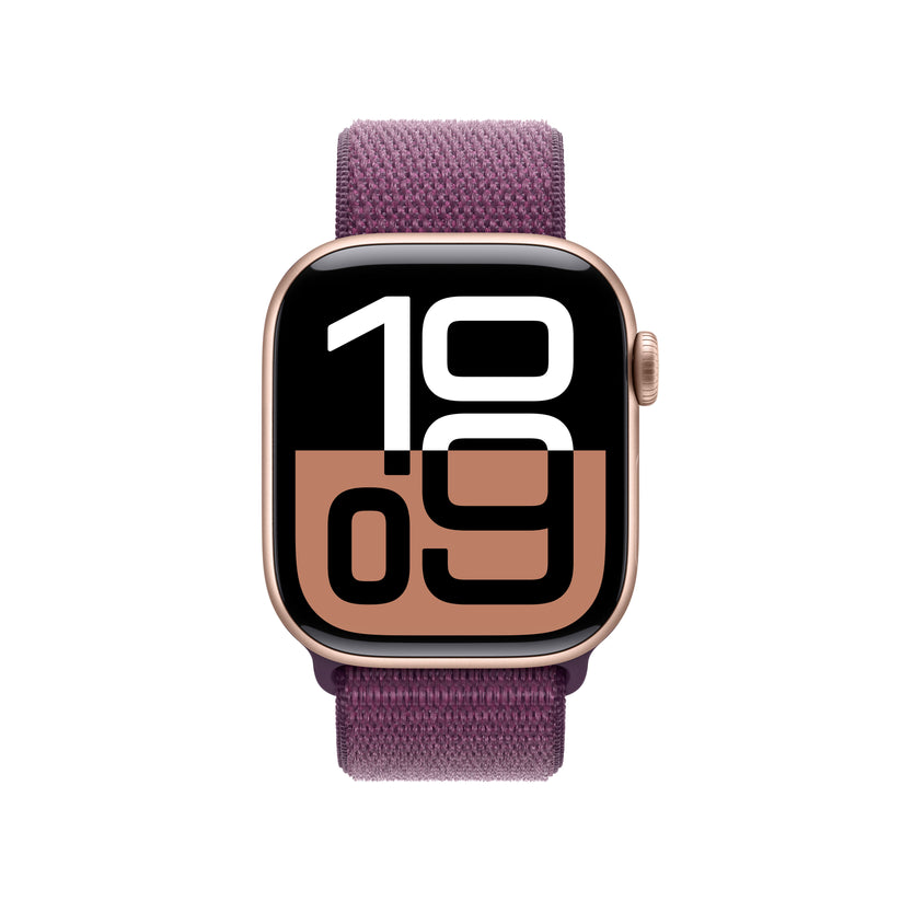 Apple Watch Series 10 GPS 42mm růžově zlaté hliníkové pouzdro se švestkovým sportovním provlékacím řemínkem - iSTYLE CZ