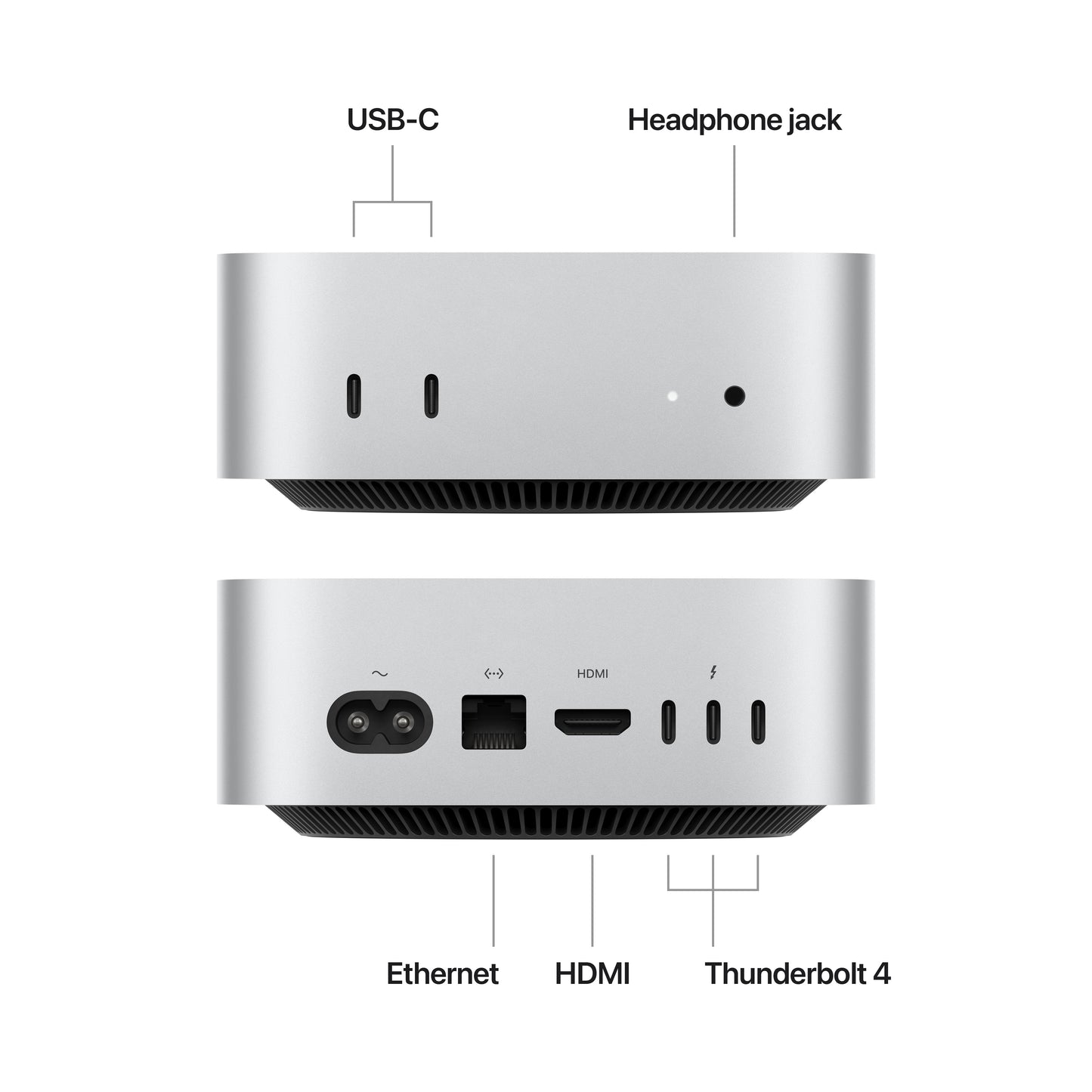 Mac mini, Apple M4 10jádrové CPU, 10jádrové GPU, 16GB, 256GB SSD - stříbrný - iSTYLE CZ