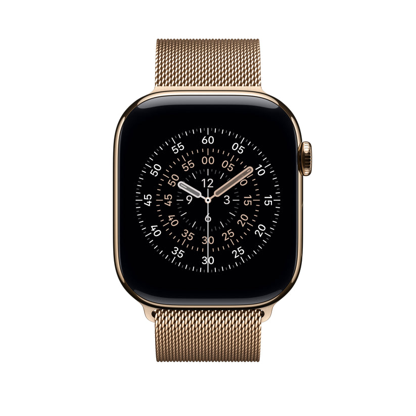 Řemínek pro Apple Watch 44/45/46/49 mm Apple zlatý milánský tah - S/M - iSTYLE CZ