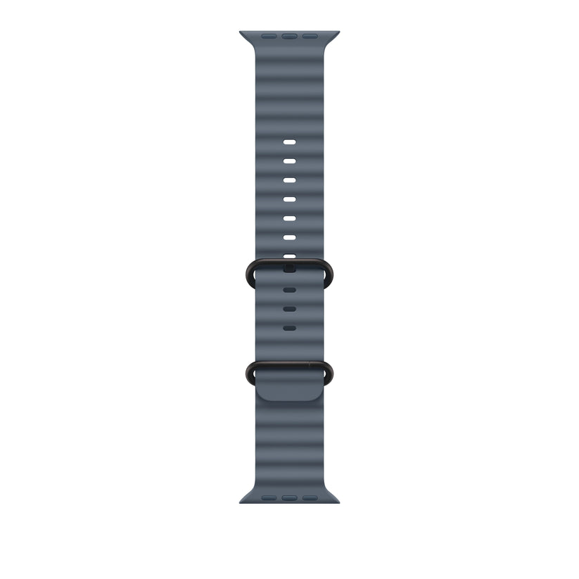 Řemínek pro Apple Watch 44/45/46/49 mm Apple ocelově modrý Oceánský - provedení z černého titanu - iSTYLE CZ